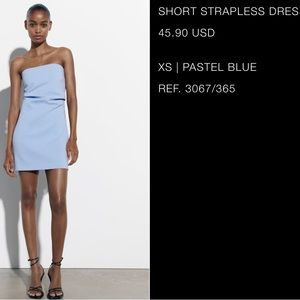 Zara short strapless mini dress